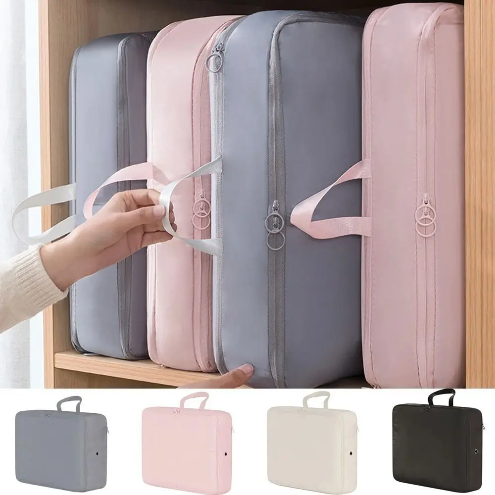 Polyester Down Jacket Storage Bag Large Capacity Foldable Compressed Travel Clothes Bag with Handle Puffer Jacket Storage Bag