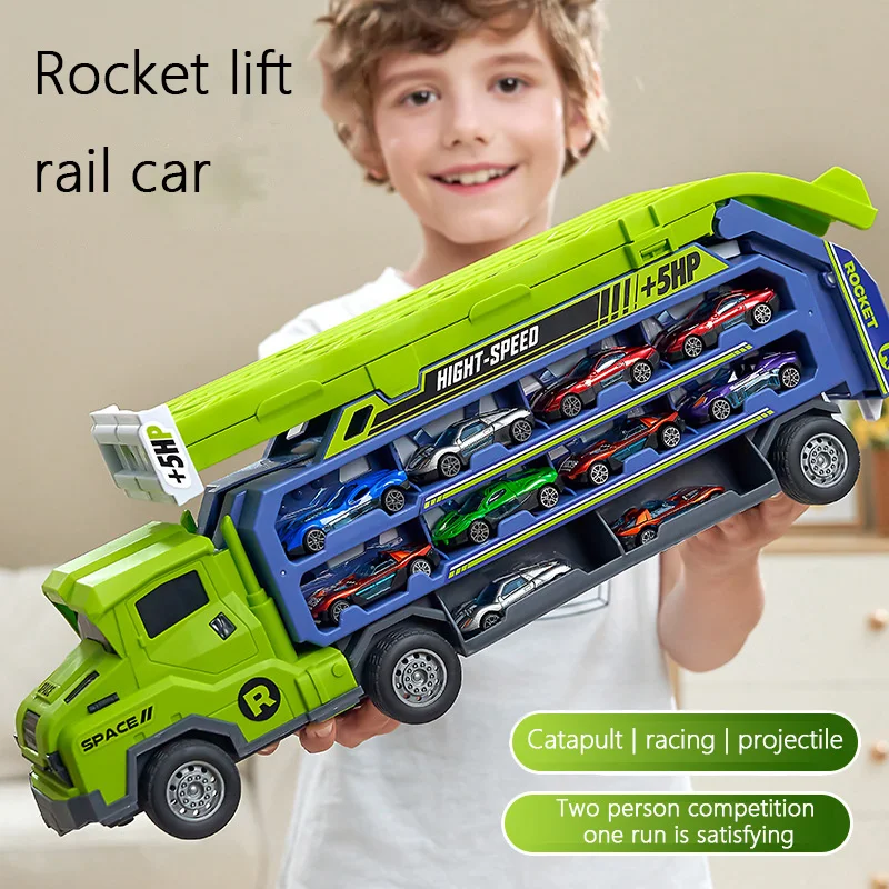 Coaster Type Racebaan Auto-Rocket Lift Getransformeerde Racewagen Combinatie-Kerstmis, Thanksgiving, Nieuwjaar Verjaardag Speelgoed Geschenken
