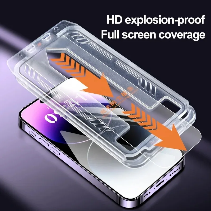 2PCS For IPhone16 15 14 13 12 11 Plus ProMax X XS XsMax XR Anti Peeping Film HD Tempered Glass Dust Free Install Box Protector