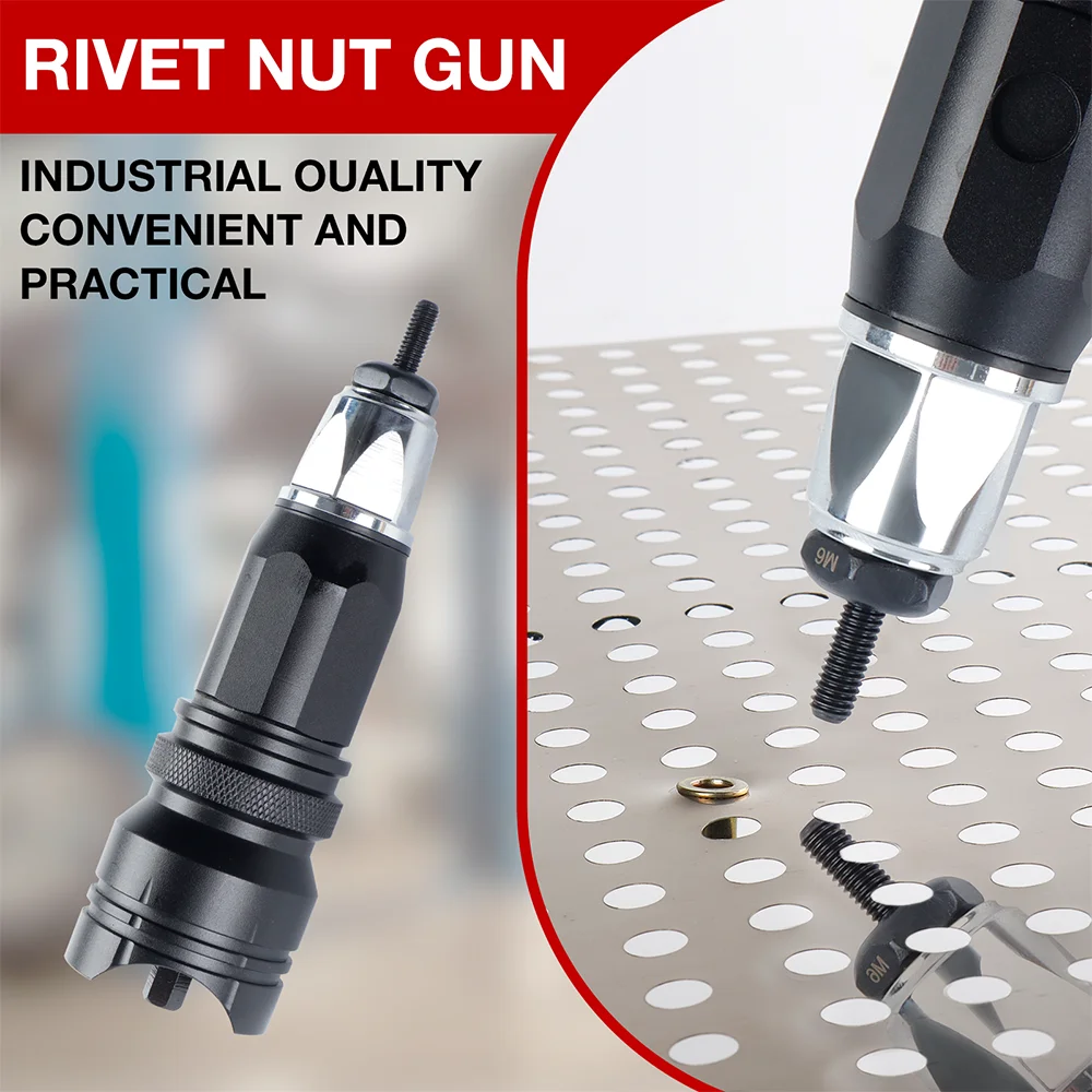 Convertitore professionale per pistola per rivetti elettrici, strumento per rivetti fai da te per la casa, strumento per rivetti M3 M4 M5 M6 M8 M10, macchina per rivetti senza fili, pistola per rivetti a trazione