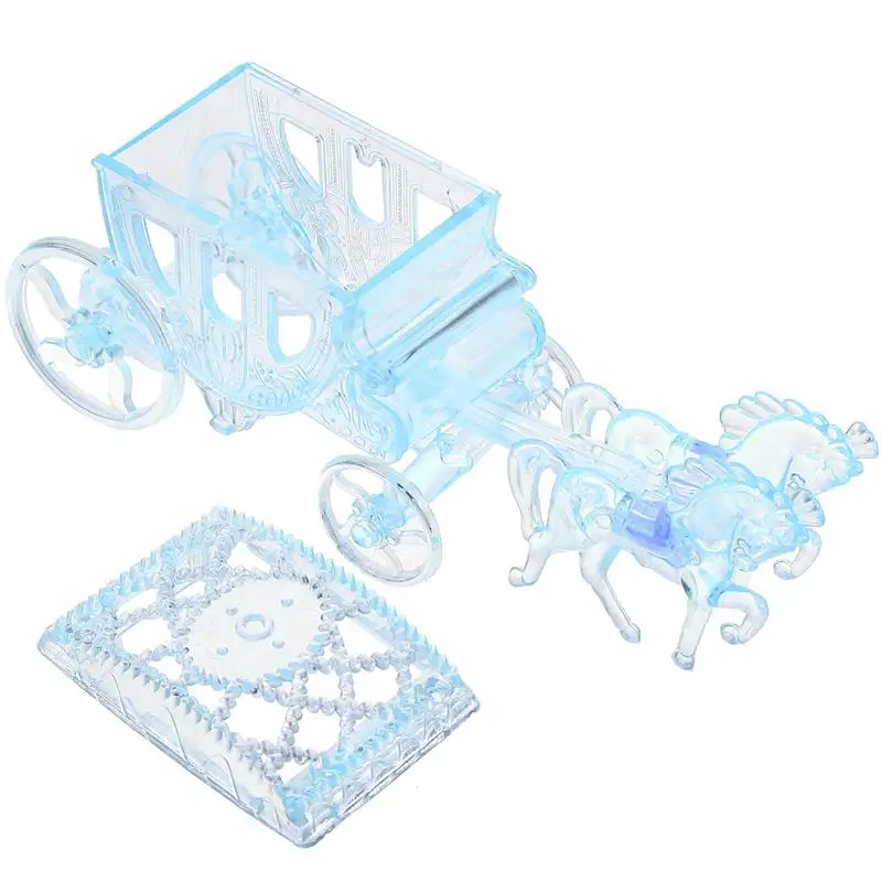 1pc Wedding Carriage Gift Box Plastic Cart Candy Boxes Princess Carriage Christmas Party Favors Baby Shower Wedding Carriage