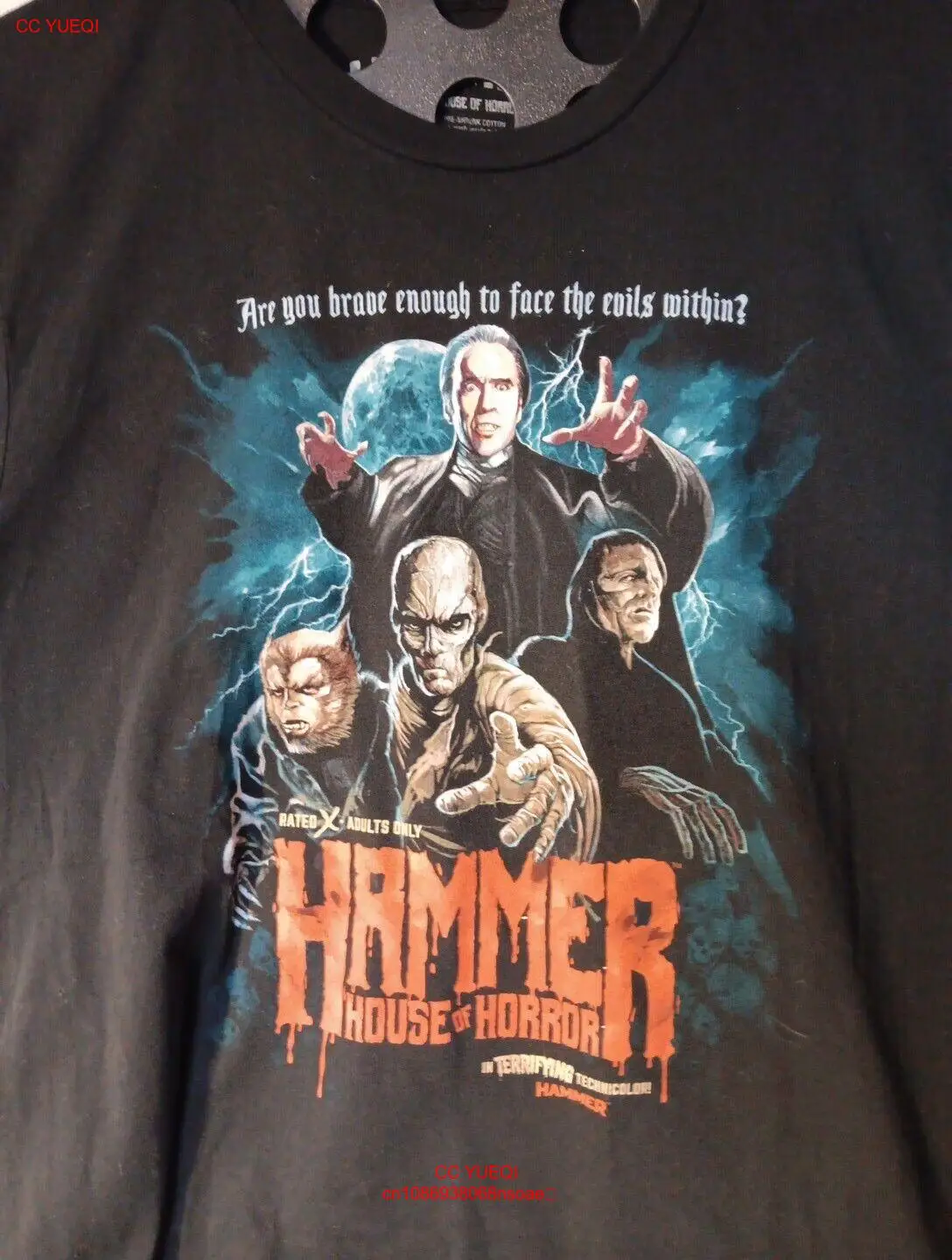 Hammer House of Horror Dracula Wolfman Mummy Frankenstein T-SHIRT Size XL VG