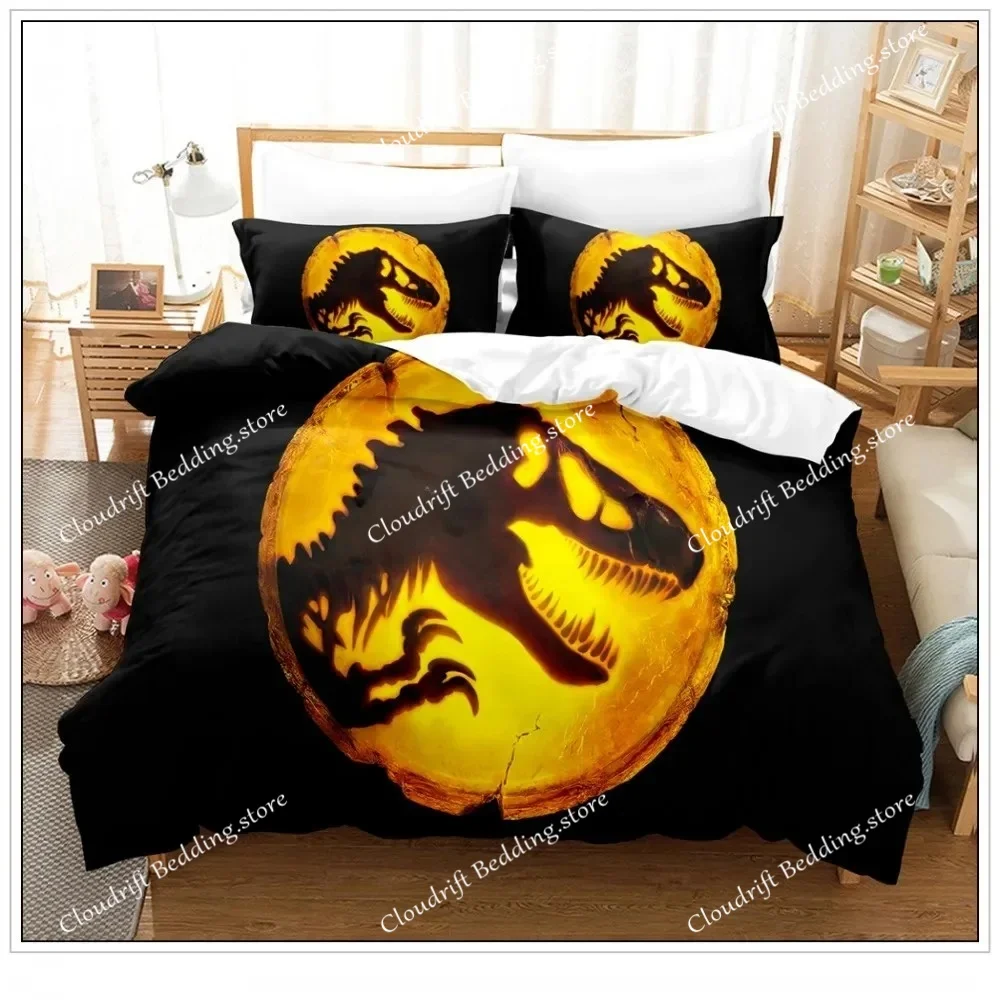 

Red Bedding Set Cartoon HomeTextiles For Kids BedSet Comforter Cover Bedroom Set Queen Dinosaur Microfibre Duvet Cover