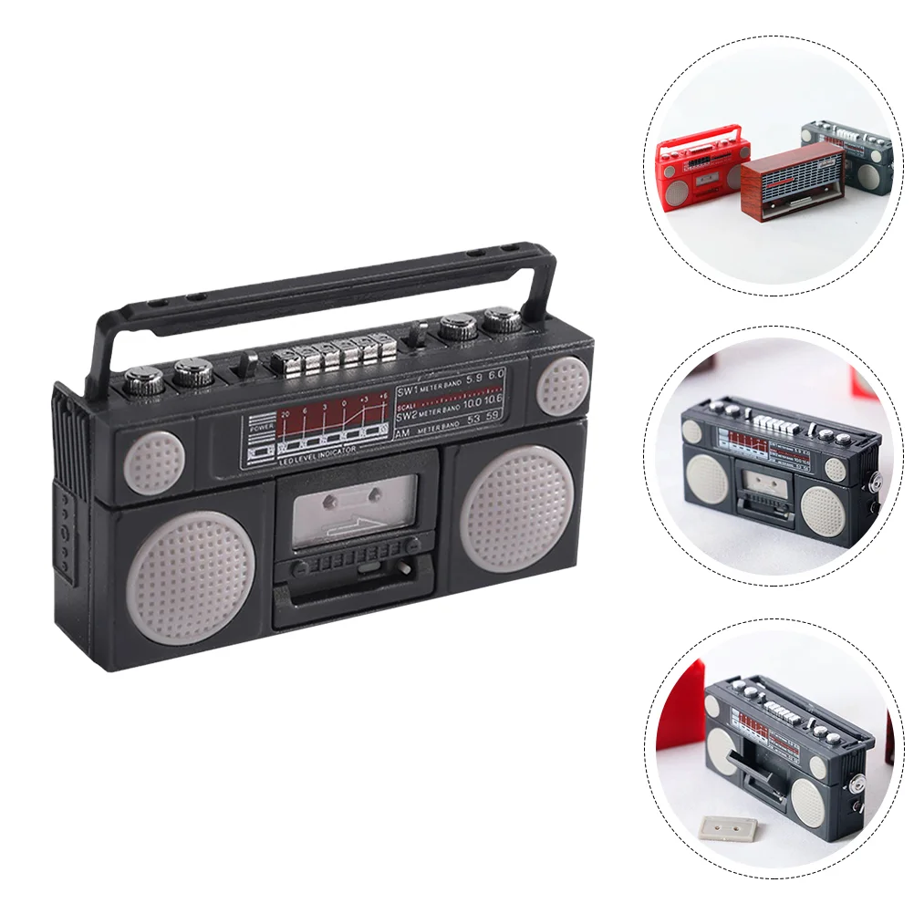 

Classical Radio Model Simulated Miniature Craft Accessory Radios Decor Plastic Ornament