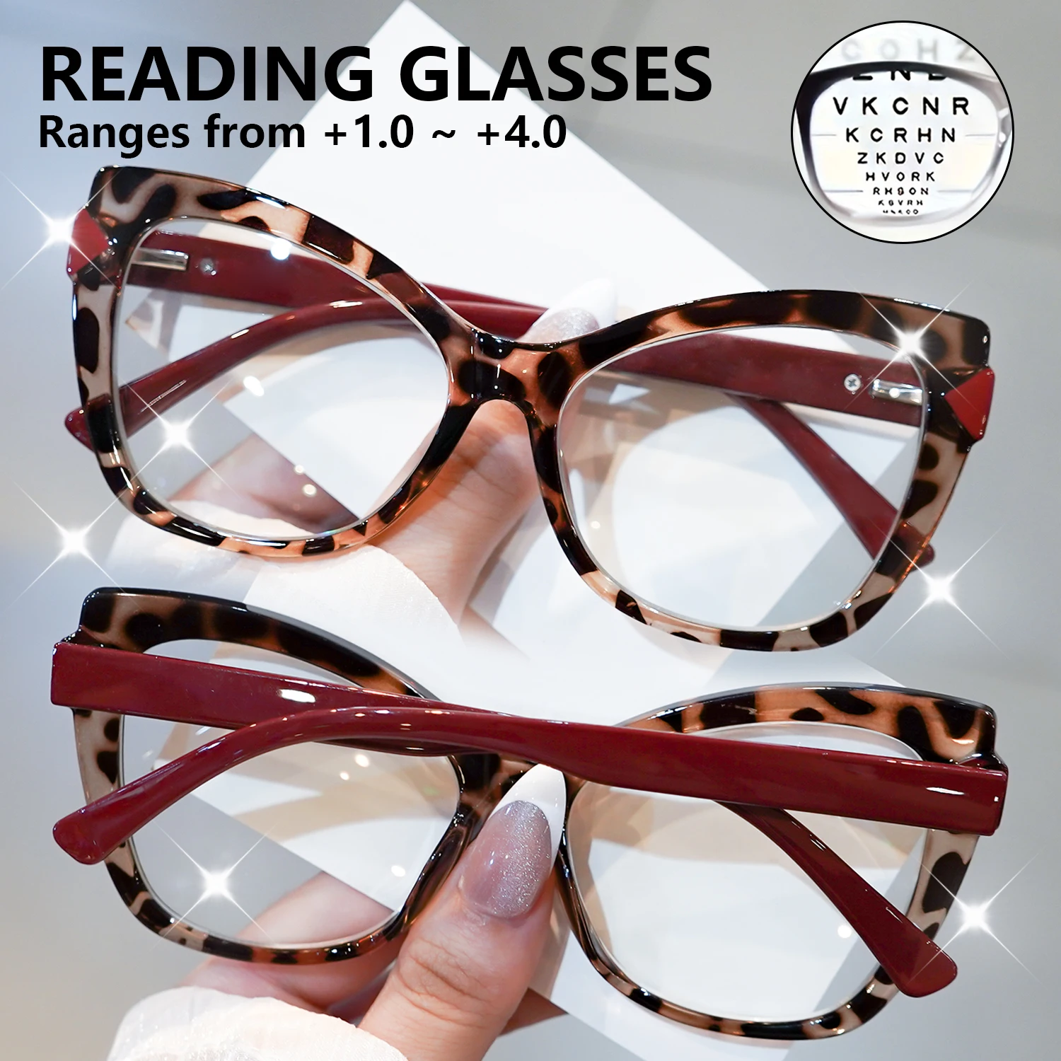 Vintage-Cat-Eye-Lesebrille für Damen und Herren – modische Brillen für den täglichen Gebrauch, langlebige Lesebrillen, +1,0 bis +4,0 – Detail 8