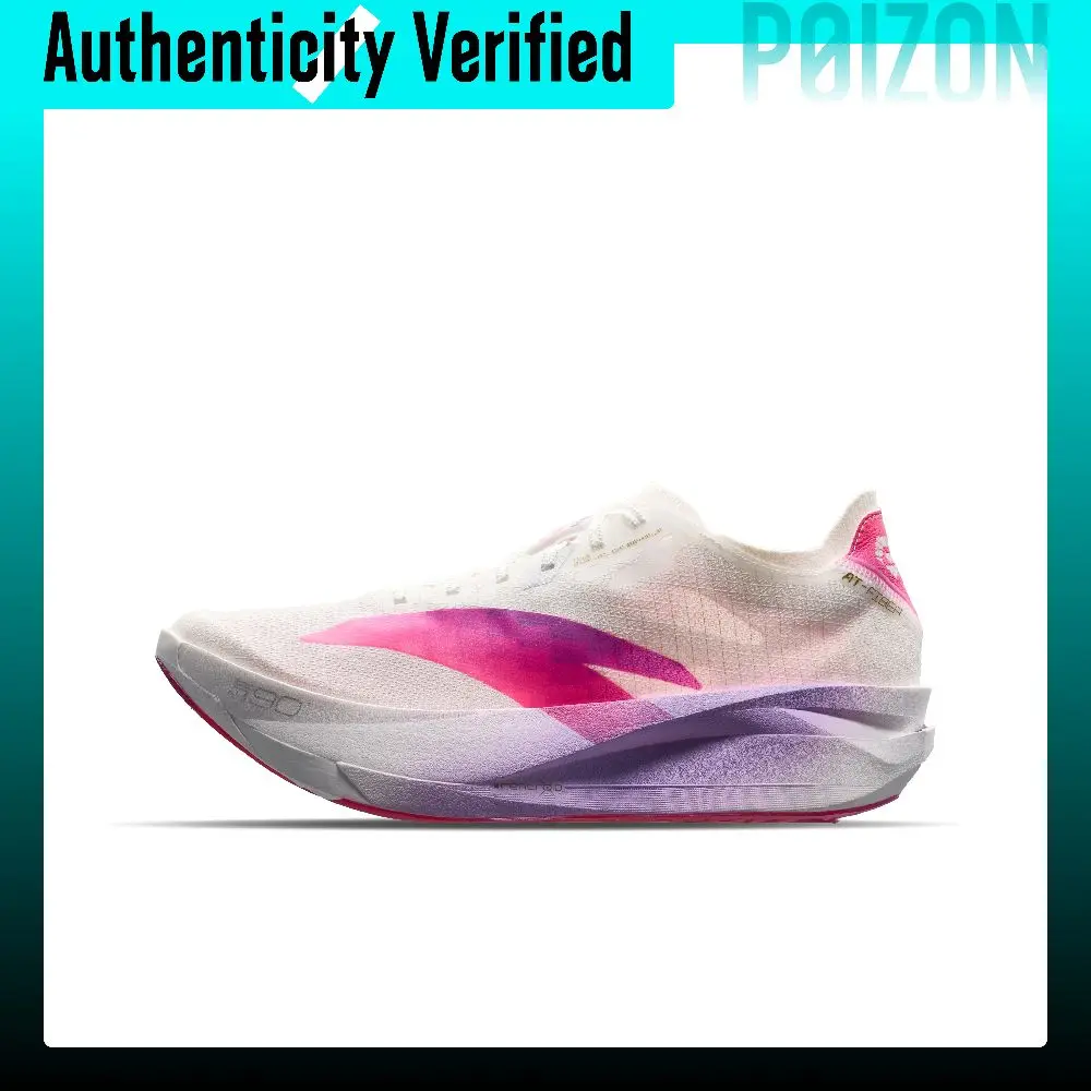 Anta Fabric Breathable Low top Marathon Racing Running Shoes Men's White Pink 112545573-2