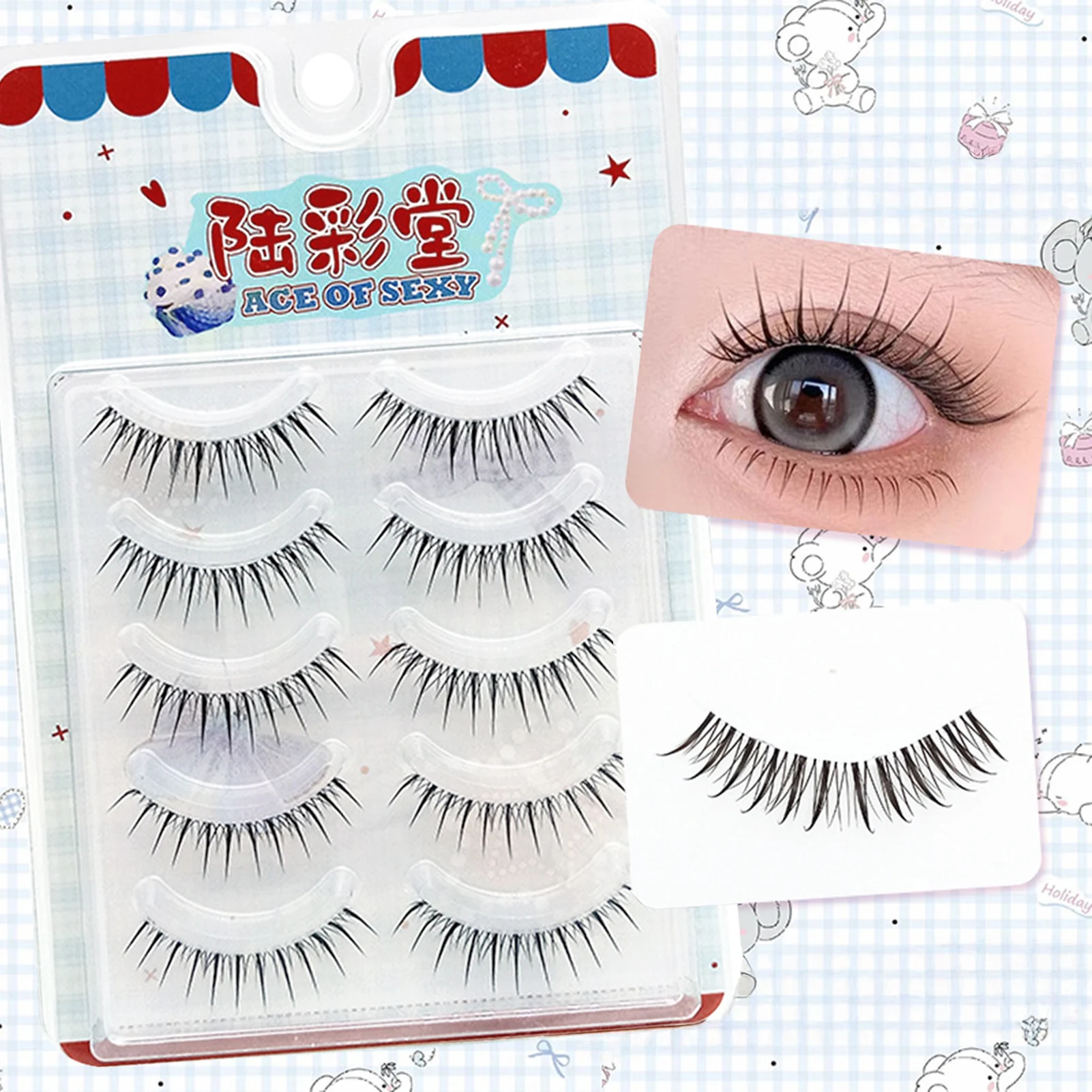 Ciglia finte riutilizzabili Bambola coreana Occhio tira manga ciglia Morbide naturali Estensioni ciglia giornaliere Accessori per il trucco