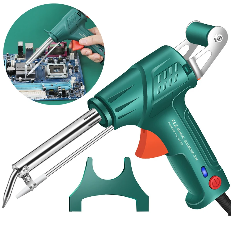 

110V / 220V 60W Handheld External Heating Soldering Gun with Bracket Electric Soldering Iron Send Tin Gun Welding Repair Tool