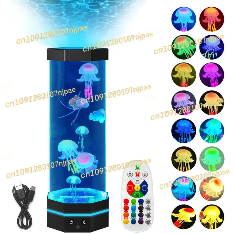 مصنع الجملة خزان الأسماك الإسقاط قنديل البحر مصباح LED عبر الحدود الإبداعية غرفة نوم لمبة مكتب USB ضوء الليل الصغيرة #5