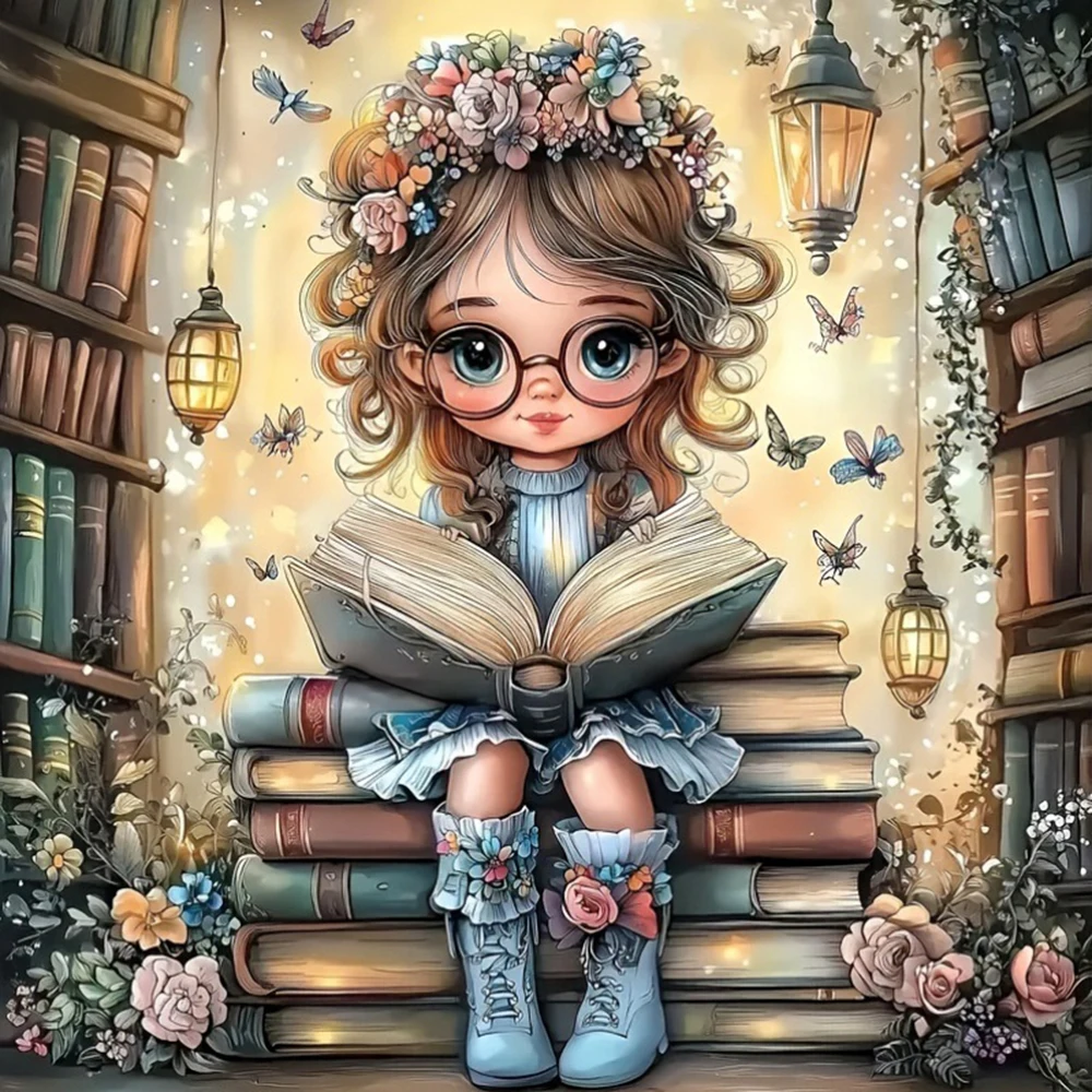 EverShine DIY Diamantmalerei Mädchenbuch 5D Vollbohr-Stickerei Cartoon-Mosaik Porträt Handwerk und Kunstbedarf Handgemachtes Geschenk