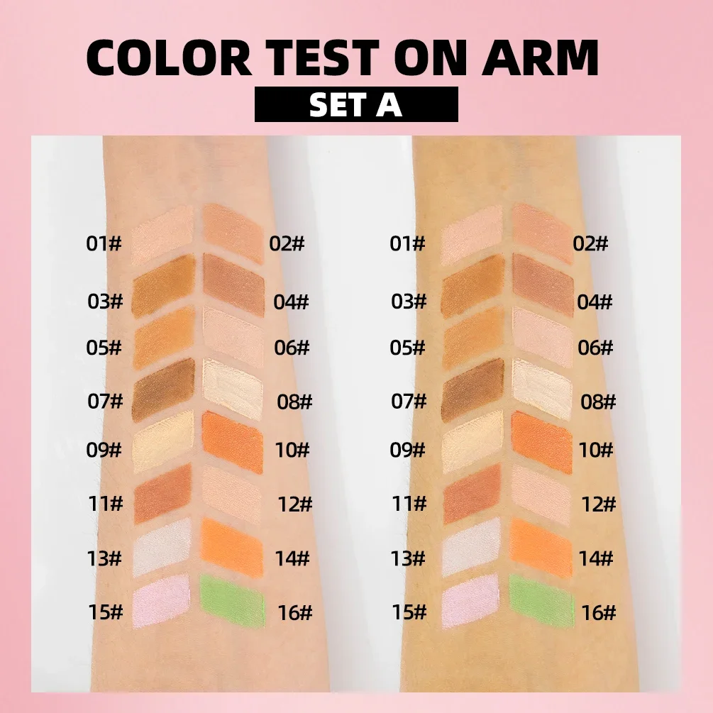 Qibest Palette tout-en-un de fard à joues et de contour 16 couleurs, Palette de maquillage en poudre mate nacrée surligneur crème multicolore