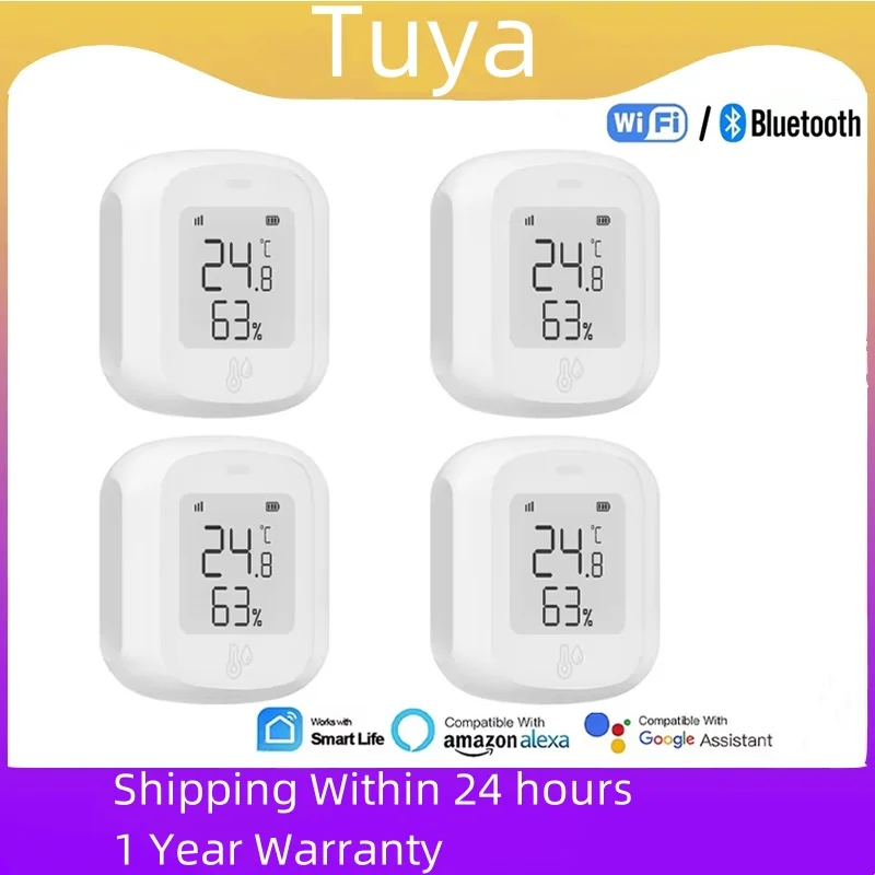 

Датчик температуры и влажности Tuya ZigBee/WIFI, светодиодный экран, связь для умного дома, термогигрометр, голосовое управление Google Home Alexa