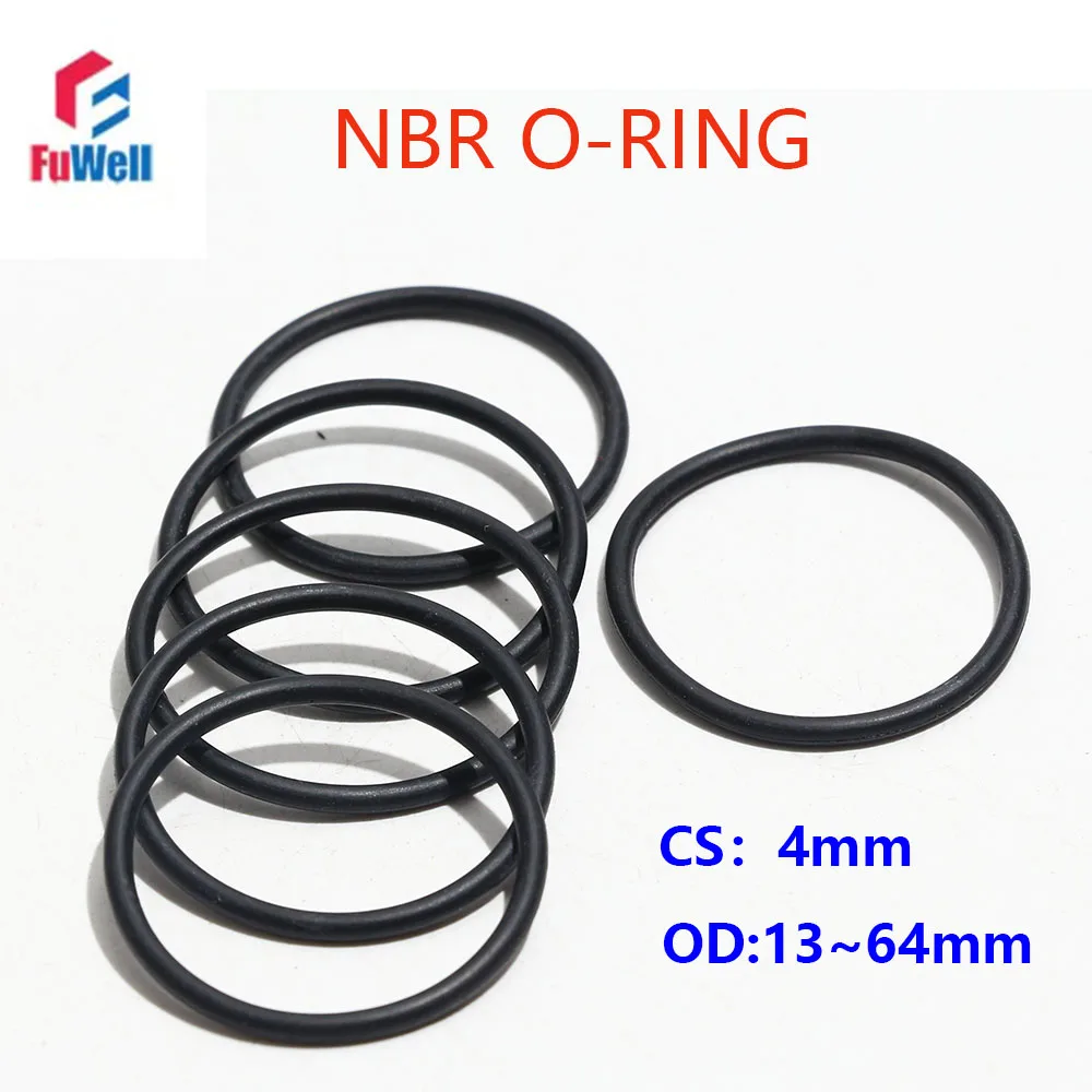 

Fuwell 200pcs black ORing NBR Seal Washer Plumbing Gasket Nitrile Butadiene Rubber Spacer Oil Resistance Oring CS4mm OD13~64mm