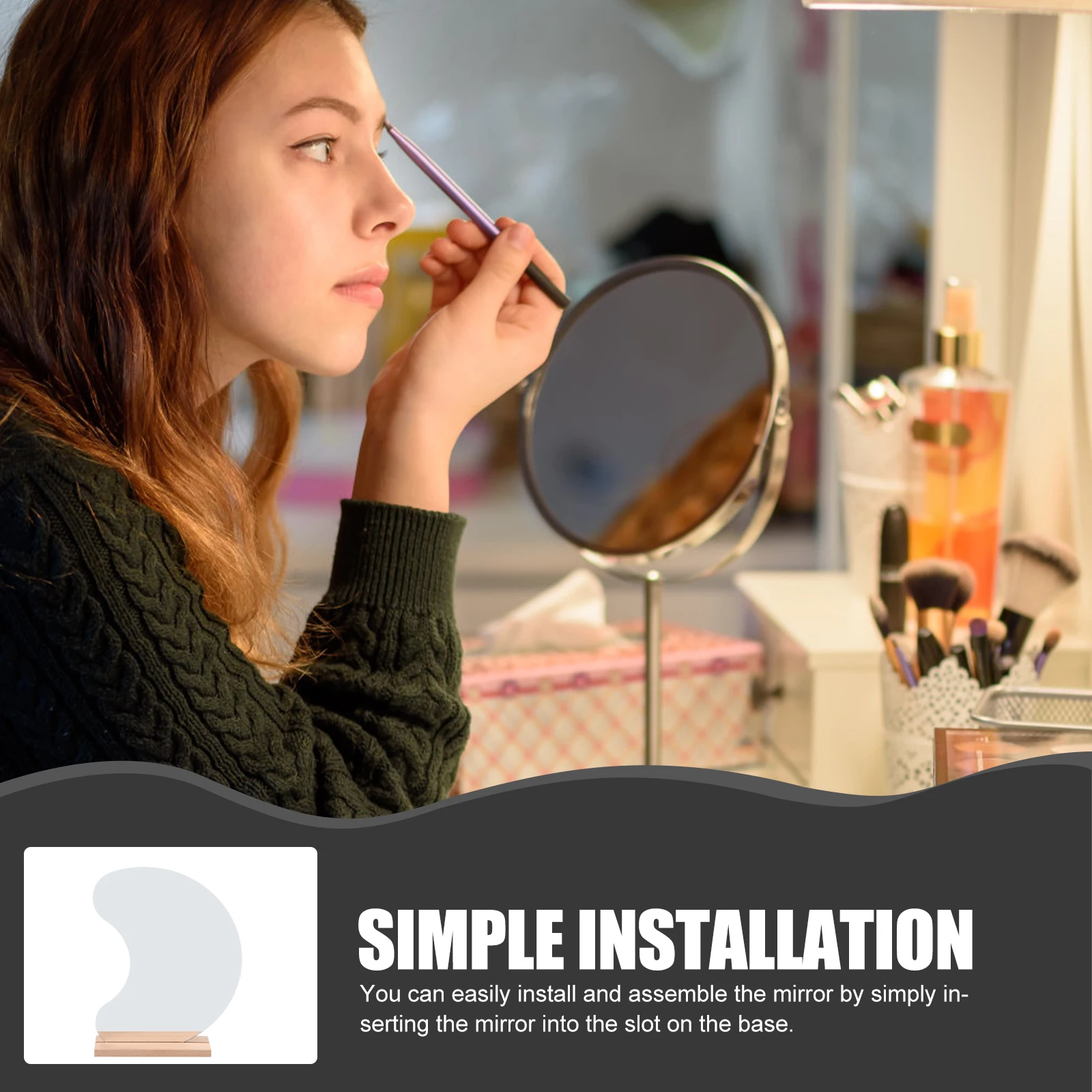 

Vanity Mirror Makeup for Desk Countertop Mirrors Table Desktop Office Dressing Tabletop