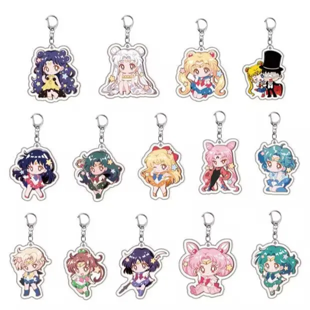 Sailor Moon Acryl-Schlüsselanhänger, Schmuck für Fans, Schlüsselkette, Campus-Produkte, Kulturkreativität, Freunde-Geschenk, Taschenanhänger, Souvenir