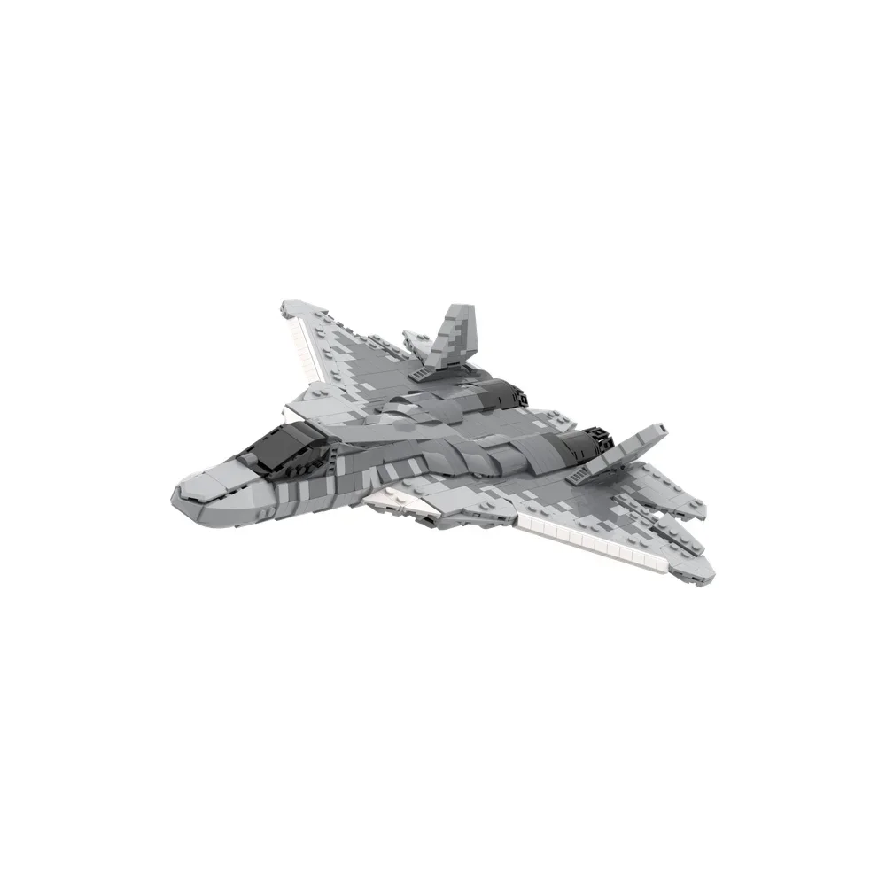 Gobricks MOC Su 57 Felon Fighter Building Blocks Model Russia's Fifth Generation Stealth Fighter Bricks Assembly Toys Kids Gifts