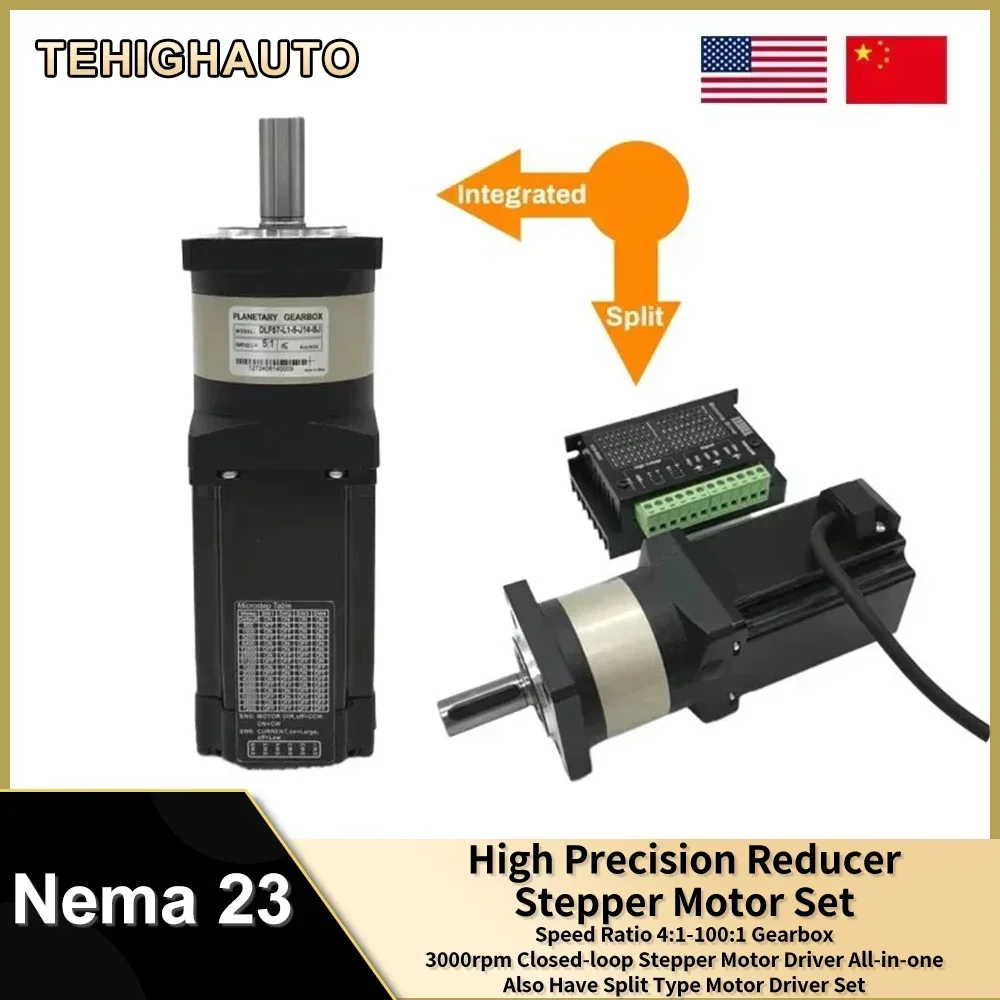 InGreat Nema23 Motor Reducer Drive Kit DC24-48V Integrated Closed-loop Stepper Motor Drive 3000rpm Encoder CNC Laser Welding