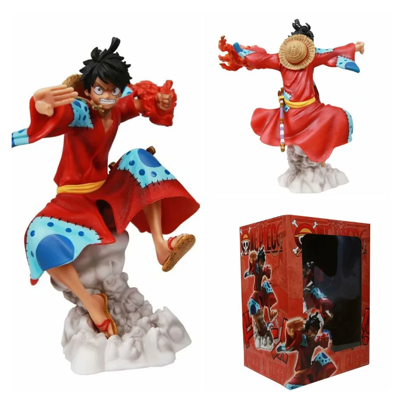 

One Piece Kingdom Gk Huoquan Kimono Lufei 21cm Statue Hand-Made Doll Ornaments Model