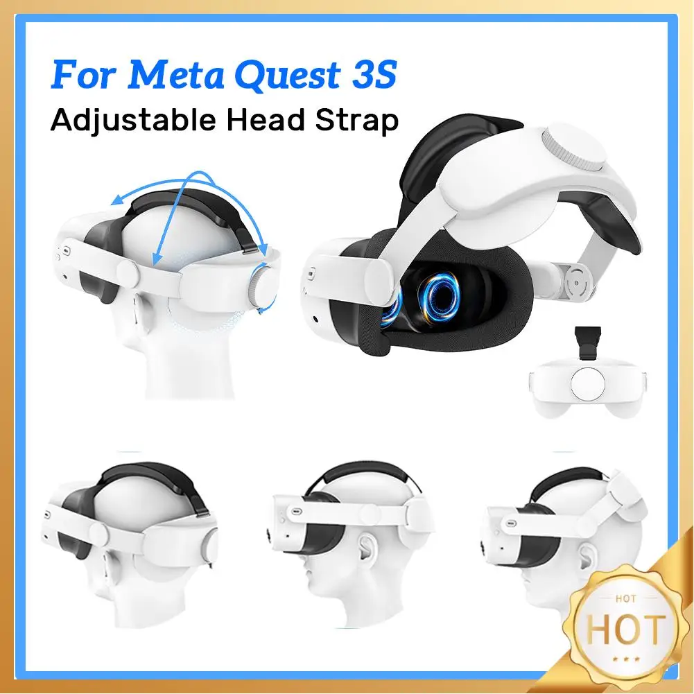 Correa ajustable para la cabeza para gafas de realidad virtual, Soporte mejorado y comodidad, accesorios de VR, correa para reducir la presión, diadema para gafas Meta Quest 3S