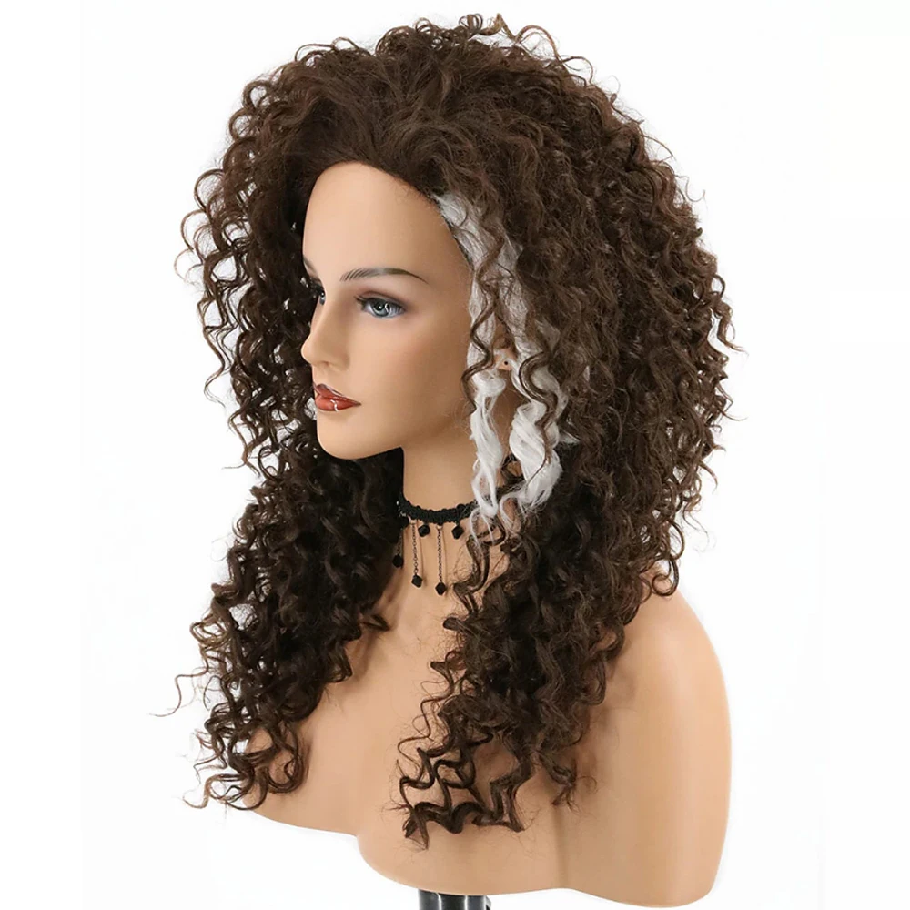 HAIRJOY Synthetic Hair Bellatrix Lestrange Wig Women Dark Brown Long Wavy Curly Hair Carnival Cosplay Costume Wig