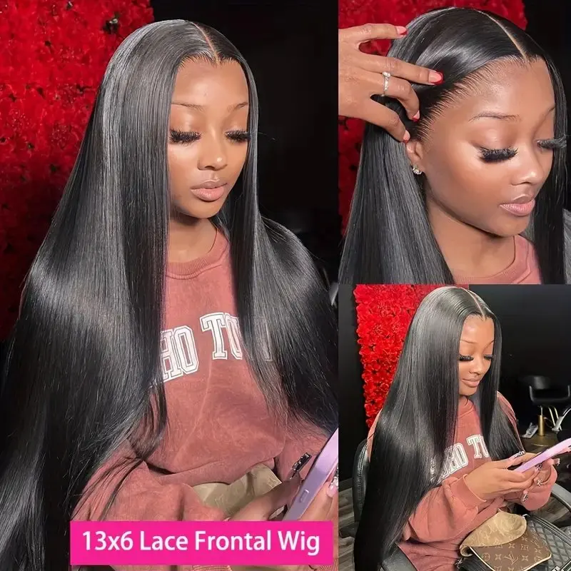 180% Straight  Natural Black 5x5 Glueless  HD Lace Wig 20 40 Inches Human Hair WigsNatural Baby Hair PrePlucked For Women