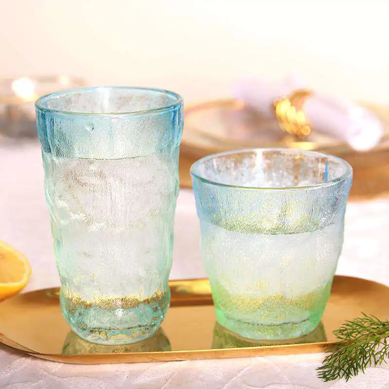 

Ins Style Gradient Glass Cup Frosted Coffee Beer Iceberg Girl Home Use Bubble Juice Beer Cup Adult round Shape Antibacterial