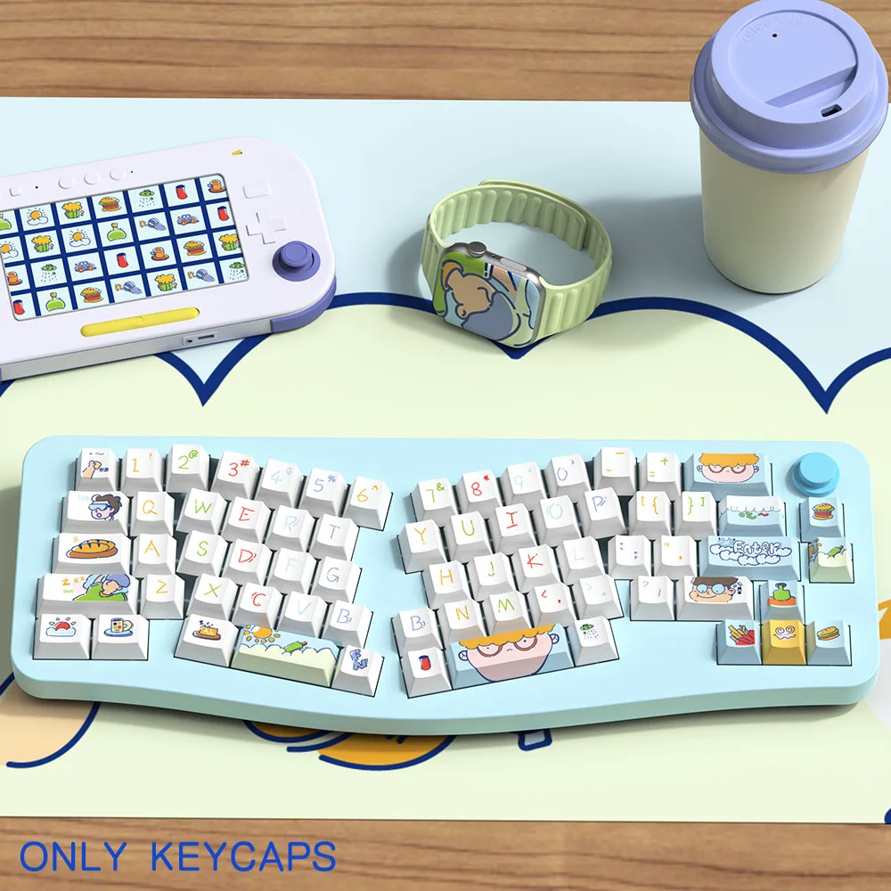 A relaxed day Original Theme Keycaps Cherry Profile Personalized Keycap For Mechanical Keyboard with 7U and ISO keys