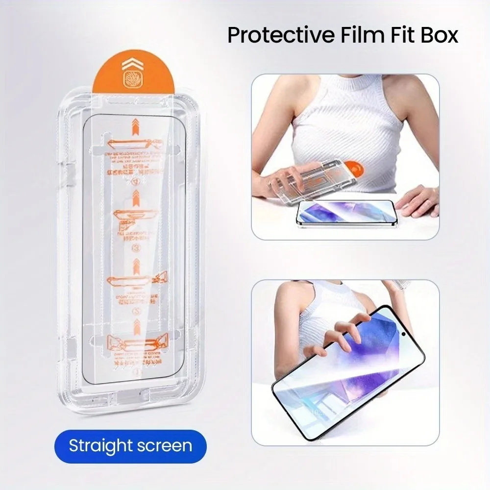 

Защитная пленка из закаленного стекла 6-в-1 с установкой в один клик для Samsung Galaxy S25/S26 Ultra: 3 шт. для передней панели и 3 шт. для защитного стекла камеры