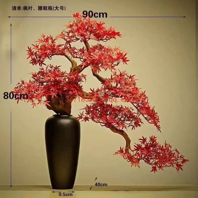 New Chinese-style simulated welcome pine ornament, living room, office, green plants, potted plants, vase landscaping