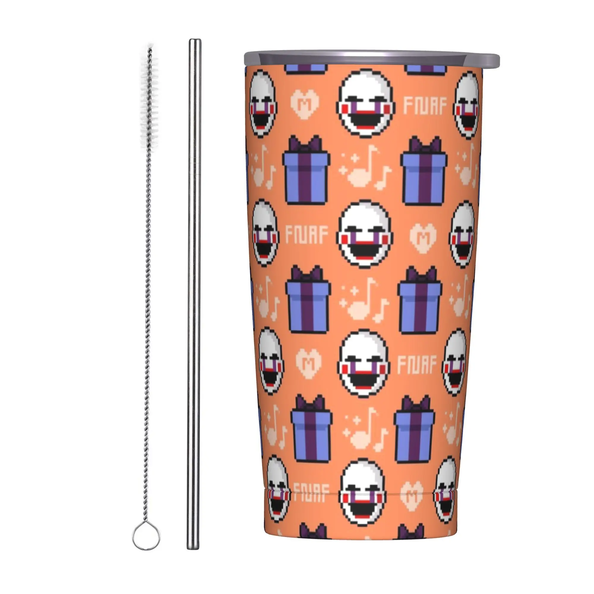Кружка-термос The Puppet Fnaf Horror Game Bonnie Tumbler 20oz из нержавеющей стали с двойными стенками, вакуумной изоляцией и соломинкой