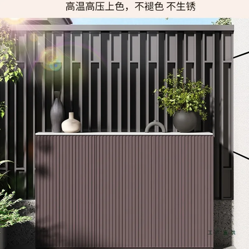 Garden Aluminum Alloy Locker Outdoor Garden Grille Door Rainproof Sunscreen Storage Cabinet Balcony Full Aluminum Storage