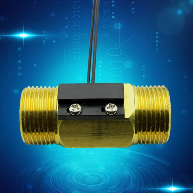 1PC Brass Water Flow Switch Magnetic Type DC250V 70W 1-30L/min Working Range G3/4 26mm Male Thread Port