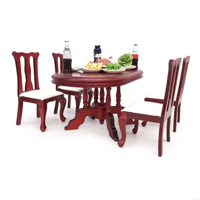 J2hd cadeira vintage brinquedo modelo realista casa boneca realista do vintage fingir jogar jantar conjunto