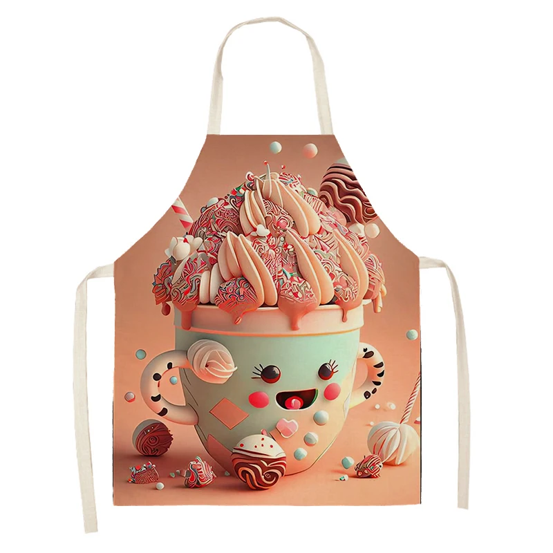 Women\'s kitchen apron Natural and Animal Styles Restaurant chef barber barman waterproof apron for menand child painting apron