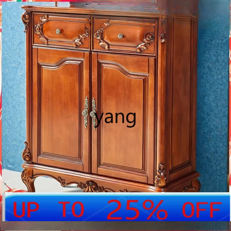 

LH solid wood carving flower double door double door partition entrance cabinet hall shoe cabinet