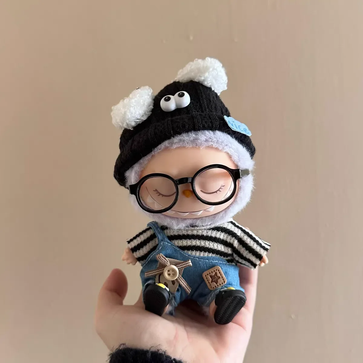 For Labubu V2 V1 Plush Idol Clothes Outfit Accessories  Big Eyed Monster Set With Hats&Glasses Kid Toy Gift Labubu ropa