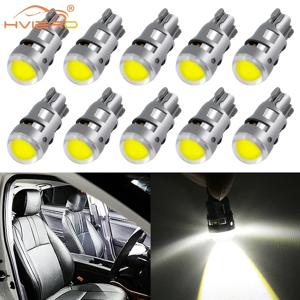 

10pcs Car Bulb W5W 194 168 Reading Interior Lamps Clearance Backup Reverse Fog Light Ultra Bright T10 COB Led DC 12V Signal Lamp