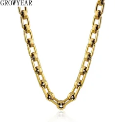 Heavy Big Punk Necklace Chain Square Octagonal Nut Shape Links Chain Necklace for Women Men Stainless Steel Statement Chain