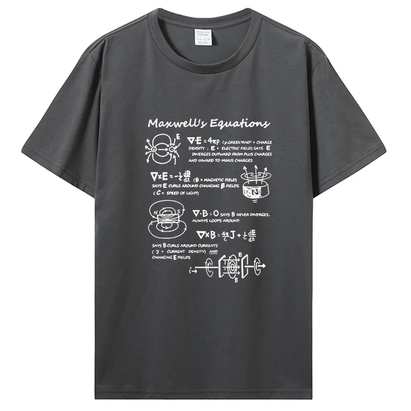 Funny Electromagnetic Physics Maxwell Equation Formula T Shirt Cotton Tshirt Birthday Gifts Summer Style T-shirt Men Clothing