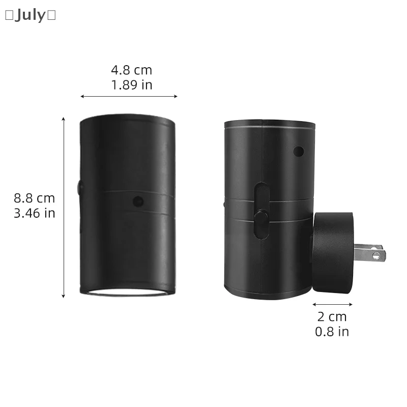 Cylindrical LED Night Light Plug In Modern Wall Lamp Sensor Adjustable Brightness Dimmable Night Lights For Hallway Bedroom