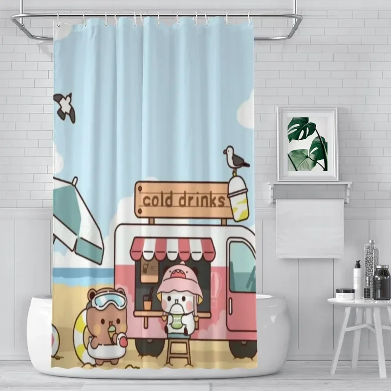 Shower Curtain Bathroom  Cute Bear Bubu Dudu Decor Modern Household Items Bathroom Curtain Graduation Gift Festival