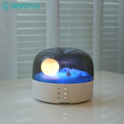 Moon Landscape Night Light With Bluetooth Rechargeable Stepless Dimming Atmosphere Sleeping Nightlights For Kids Christmas Gift