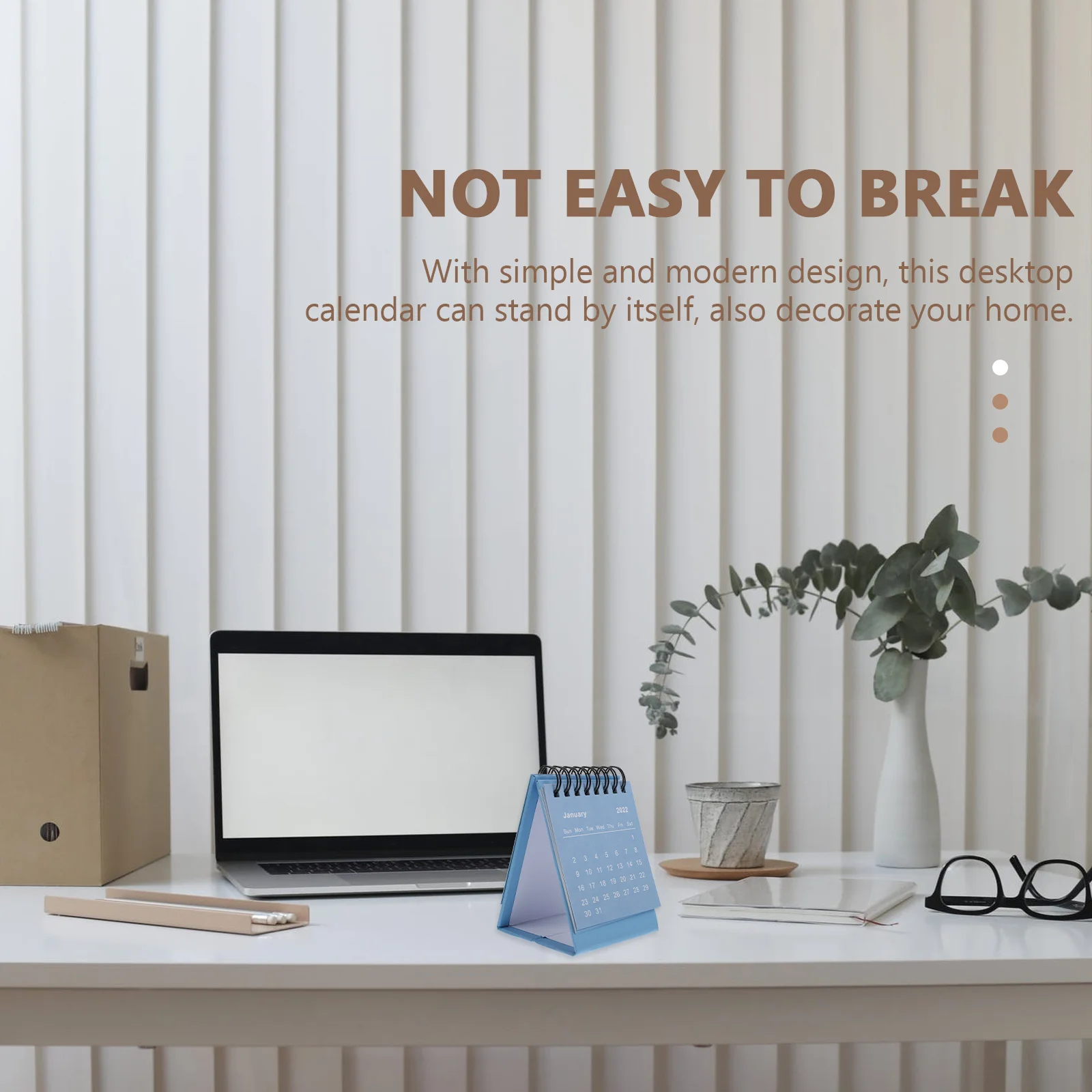 2022 Mini Desk Calendar Stylish Office Home School Schedule Planner Notepad Wall Calendar Paper Foldable Twin-Wire Thick Page