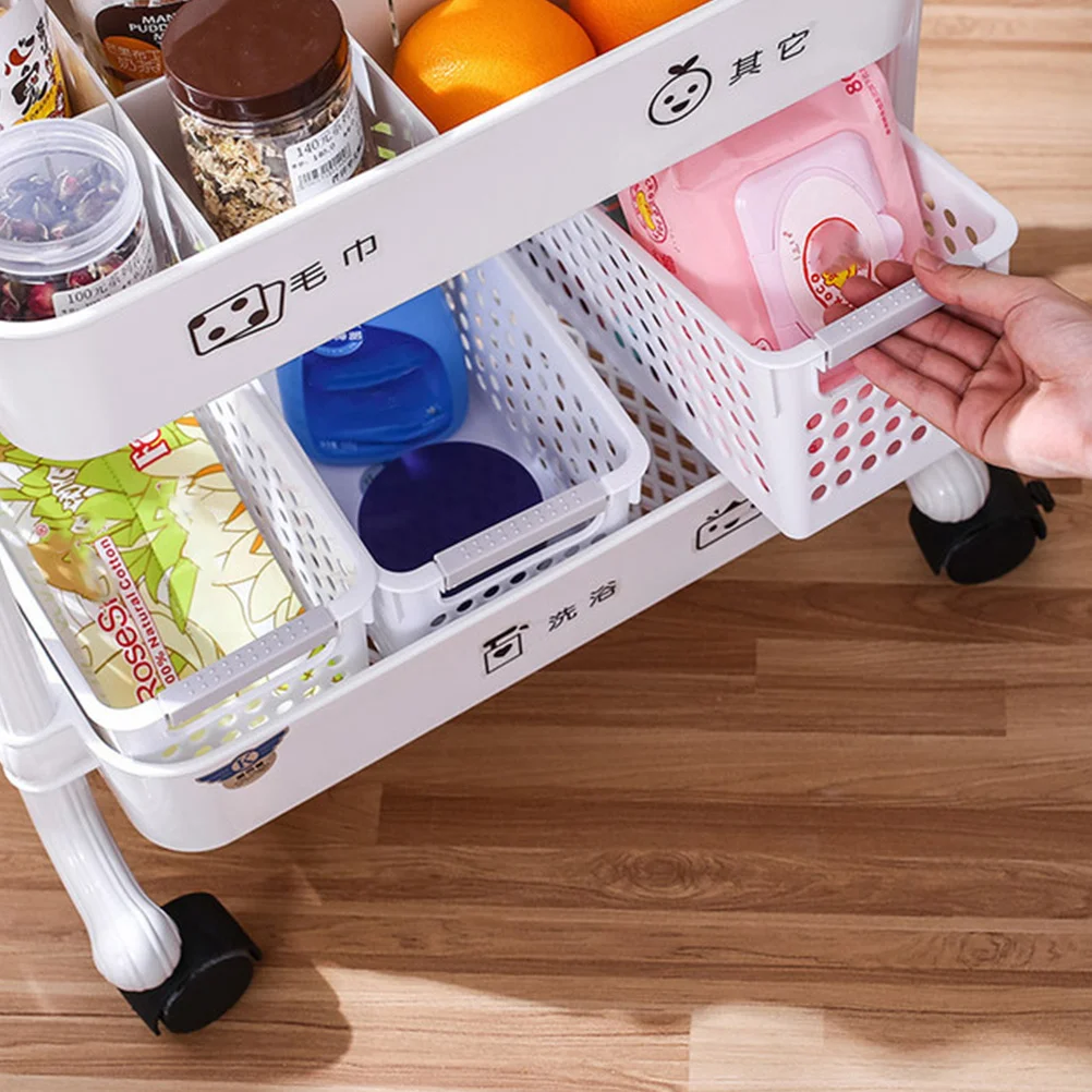 

2pcs Storage Plastic Sundries Organizer Desktop Sundries Storage Container Container For Home Kitchen Office Bathroom White