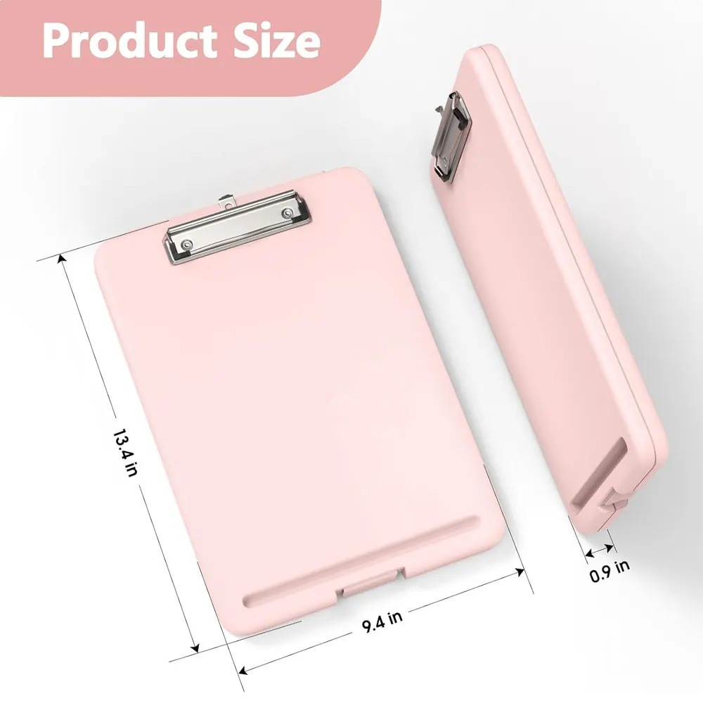 1 Piece A4 File Folder/Storage Box, Clipboard with Storage Function, Can Hold 80 Sheets of Standard Paper, with Pen Slot Design