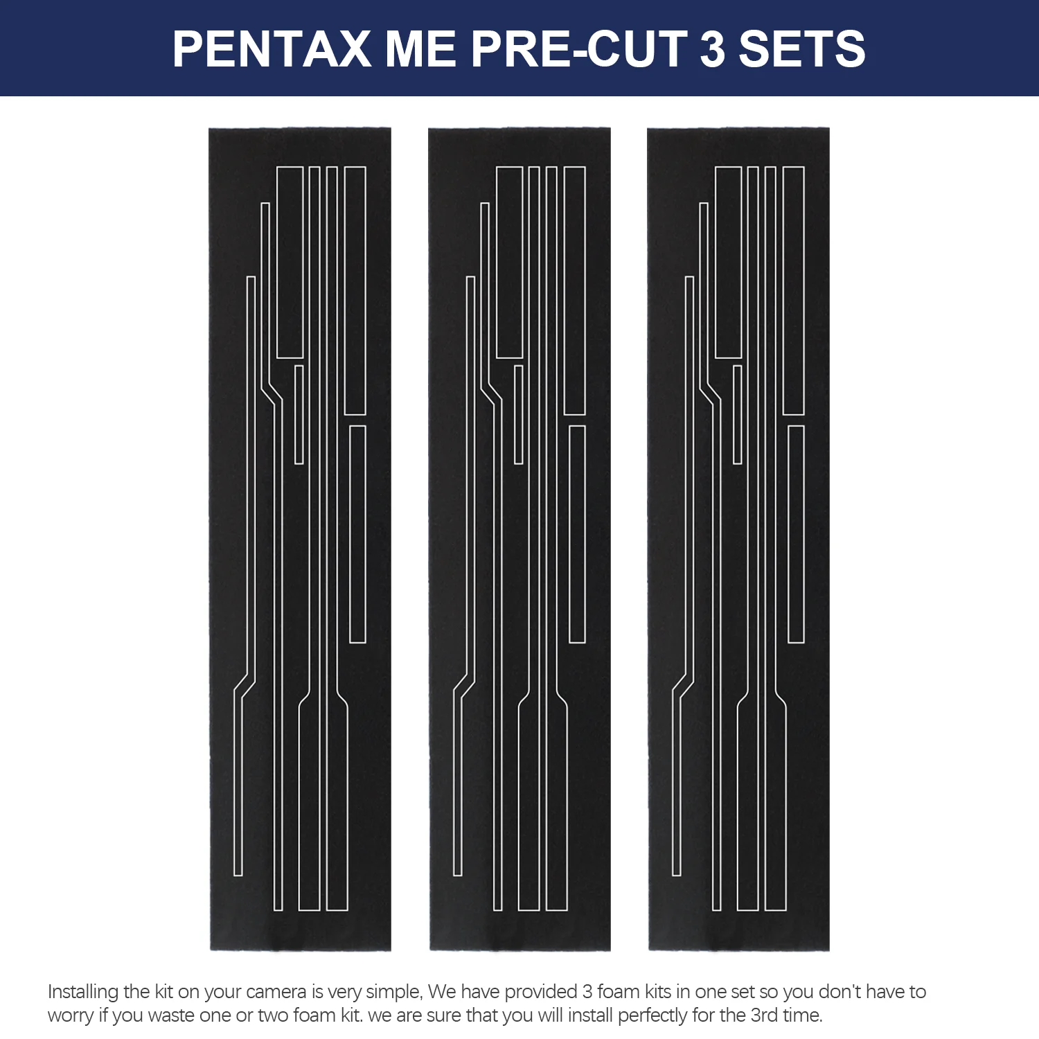 Pentax ME ME Super MG MV1 Camerakwaliteit Neopreen Lichte afdichting Schuim Vervang spons Voorgesneden blad 3-kits Fotograafaccessoire