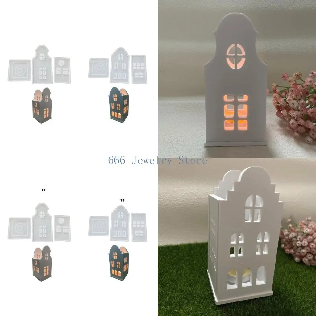 

F2TD Creative House Designs Sturdy Silicone Molds Portable Accessory for Craft Enthusiasts Home Decoration Projects