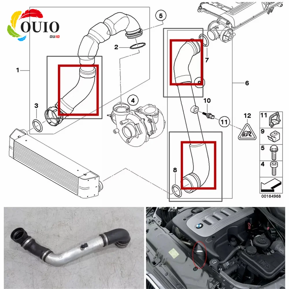 Intercooler Silicone Turbo Hose Kits For BMW E60/E61 5 Series 530d 525d 535d 2006-2010