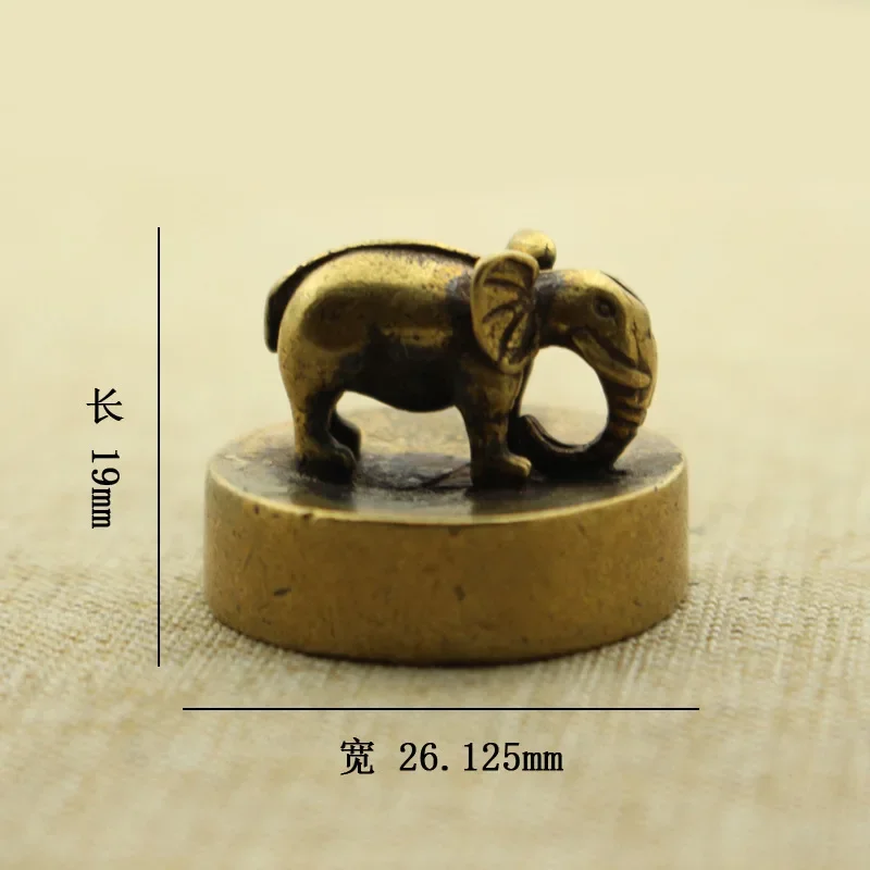 Solid Pure Brass Elephant Seal Statue Chinese FengShui Lucky Home Decorations Ornaments Lovable Animal Figurines Desk Decor