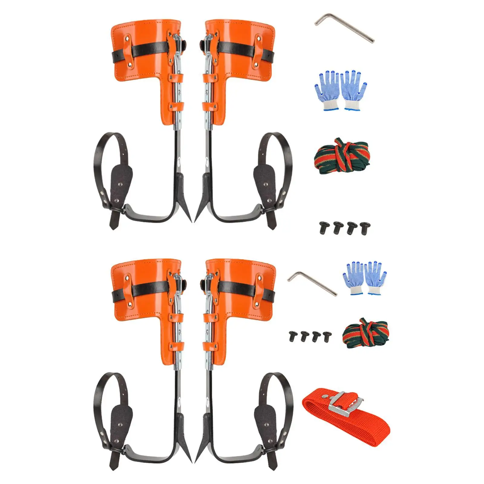 Tree Climbing Spikes Set Adjustable Height Sturdy with Strap Pedal Tool Tree Gripper Anti Slip Tree Climbing Gear for Camping